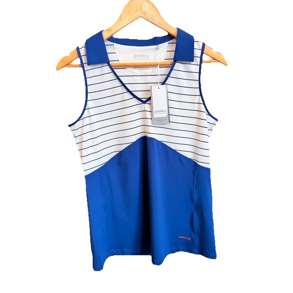 Annika Delta Sleeveless Polo Performance Top Women's Sz Medium Shirt UPF 50+ NWT